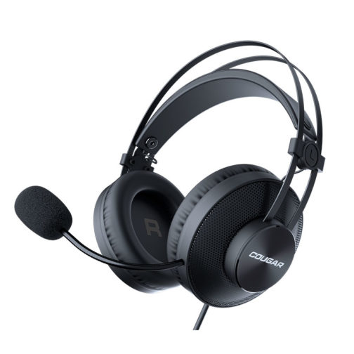 Audifonos tipo Headset Cougar IMMERSA ESSENTIAL 3.5mm con Micrófono Negros