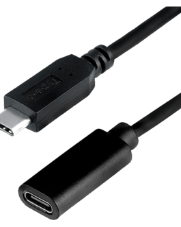 Cable USB-C Argom Macho-Hembra 1.8 Metros Negro