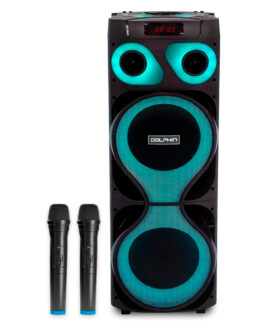 Bocina Dolphin SP-2150RBT X-Bass Dual 12″ Bluetooth 120W Negro + 2 Microfonos
