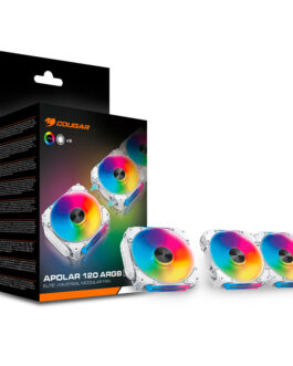 Kit de 3 Ventiladores Cougar APOLAR 120mm ARGB Blanco