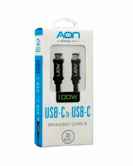 Cable USB-C a USB-C AON AO-CB-5017 2 Metro Negro 5Gbps 100W