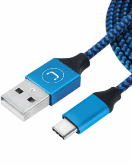 Cable USB a USB-C Unno Tekno CB4061BL 1.5 Metros Trenzado Azul