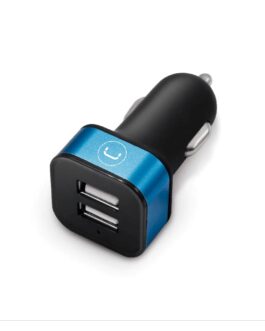 Cargador Unno Tekno PW5021BK para Carro Dual USB-A 3.4A Negro/Celeste