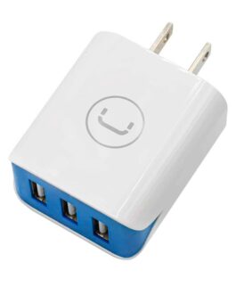 Cargador de Pared Unno Tekno PW5054WT Triple USB-A 3.1 20W​​ Blanco/Azul