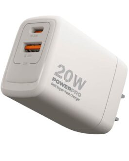 Cargador de Pared Unno Tekno PW5062WT PowerPro Dual USB-A USB-C 20W​​ Blanco