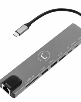 Hub Unno Tekno 8 Puertos HB1109SV USB-C Gris